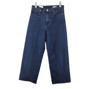 BLDWN Baldwin Cropped‎ Wide Leg Jeans Dark Wash Womens Size 28 High Rise